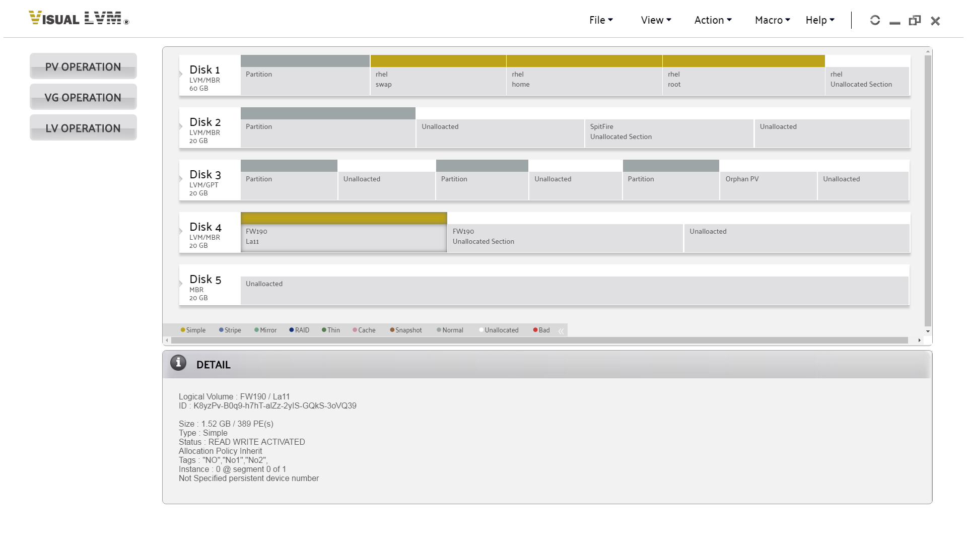 Visual LVM main panel